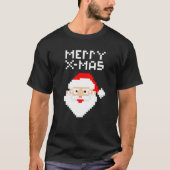 Christmas 8 Bit Pixel Weihnachtsklaus T-Shirt (Vorderseite)