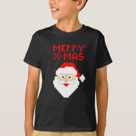 Christmas 8 Bit Pixel Weihnachtsklaus T-Shirt