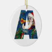 CHRISTMAS A BRIEF / SANTA CLAUS BUGLER MONOGRAM KERAMIKORNAMENT (Rechts)
