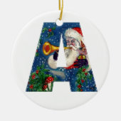 CHRISTMAS A BRIEF / SANTA CLAUS BUGLER MONOGRAM KERAMIKORNAMENT (Vorne)