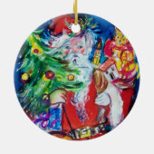 CHRISTMAS A BRIEF / SANTA MIT CHRISTMAS BAUM KERAMIK ORNAMENT (Hinten)