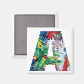 CHRISTMAS A BRIEF / SANTA MIT CHRISTMAS BAUM MAGNET (Vorderseite/Rückseite)