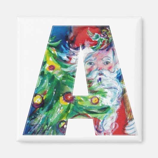 CHRISTMAS A BRIEF / SANTA MIT CHRISTMAS BAUM MAGNET (Vorne)