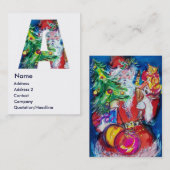 CHRISTMAS A BRIEF / SANTA MIT CHRISTMAS BAUM VISITENKARTE (Vorne/Hinten)