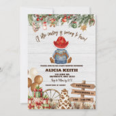 Christmas A Little Cowboy Baby Shower Invitation Einladung (Vorderseite)
