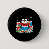 Christmas A Penguin Reading Book Snowflake Cocoa H Button (Vorderseite)