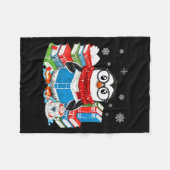 Christmas A Penguin Reading Book Snowflake Cocoa H Fleecedecke (Vorderseite (Horizontal))