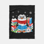 Christmas A Penguin Reading Book Snowflake Cocoa H Fleecedecke (Vorderseite)