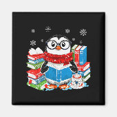 Christmas A Penguin Reading Book Snowflake Cocoa H Magnet (Vorne)