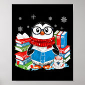 Christmas A Penguin Reading Book Snowflake Cocoa H Poster (Vorne)