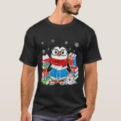 Christmas A Penguin Reading Book Snowflake Cocoa H T-Shirt (Vorderseite)