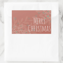 Christmas abstract floral wine red design rechteckiger aufkleber