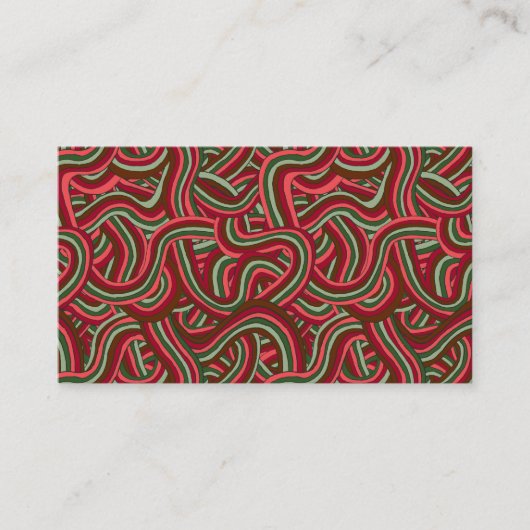 Christmas Abstract Stripes Visitenkarte (Vorderseite)