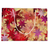 CHRISTMAS Abstrakt Red Pink Burgundy Stars Große Geschenktüte (Rückseite)