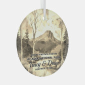Christmas Acadia Nationalpark Sepia MarriedCouple Ornament Aus Glas (Vorderseite Rechts)