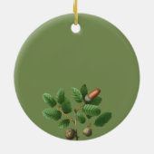 Christmas Acorn Wreath Family Foto Keramik Ornament (Hinten)