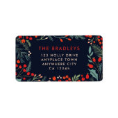 Christmas Address Label | Modern Floral Greenery Adressaufkleber (Vorne)