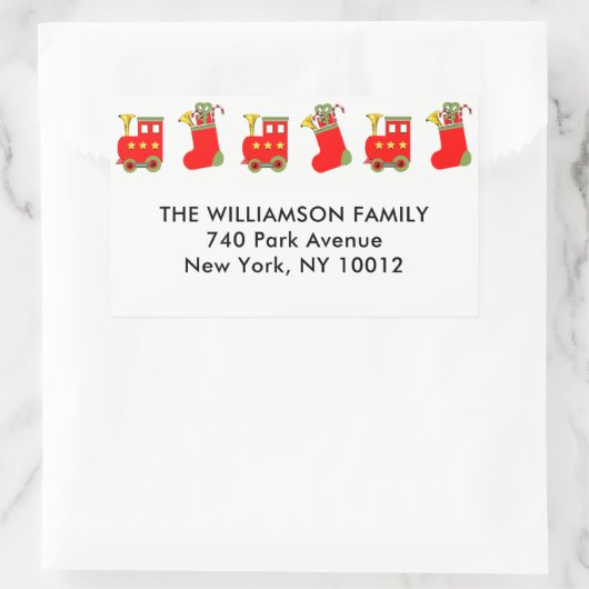Christmas address labels rechteckiger aufkleber (Tasche)