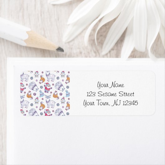 Christmas Address Labels - Reindeers and Fir Trees (Insitu)