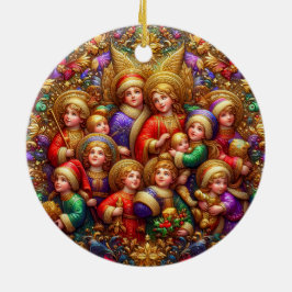 CHRISTMAS ~ Adoring Children 19. Jahrhundert ~ Keramik Ornament