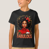 Christmas African American Melanin Afro Sleigh Que T-Shirt (Vorderseite)