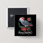 Christmas African Gray Parrot Button (Vorne & Hinten)