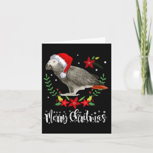 Christmas African Gray Parrot Karte (Vorderseite)