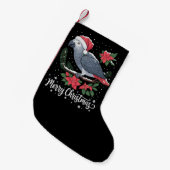 Christmas African Gray Parrot Kleiner Weihnachtsstrumpf (Vorderansicht (hängend))