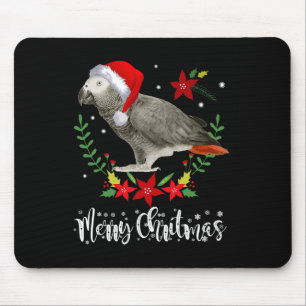 Christmas African Gray Parrot Mousepad