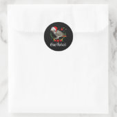 Christmas African Gray Parrot Runder Aufkleber (Tasche)