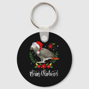 Christmas African Gray Parrot Schlüsselanhänger