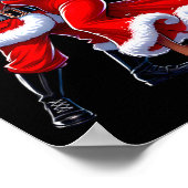 Christmas African Santa Mrs Claus Dancing African  Poster (Ecke)