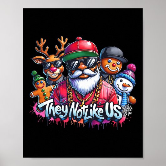 Christmas African Santa They Not Like Us Merry Chr Poster (Vorne)