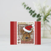CHRISTMAS AIREDALE FEIERTAGSPOSTKARTE (Stehend Vorderseite)