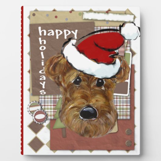CHRISTMAS AIREDALE FOTOPLATTE (Vorderseite)