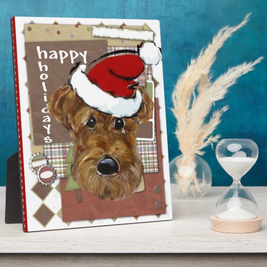 CHRISTMAS AIREDALE FOTOPLATTE (Seite)