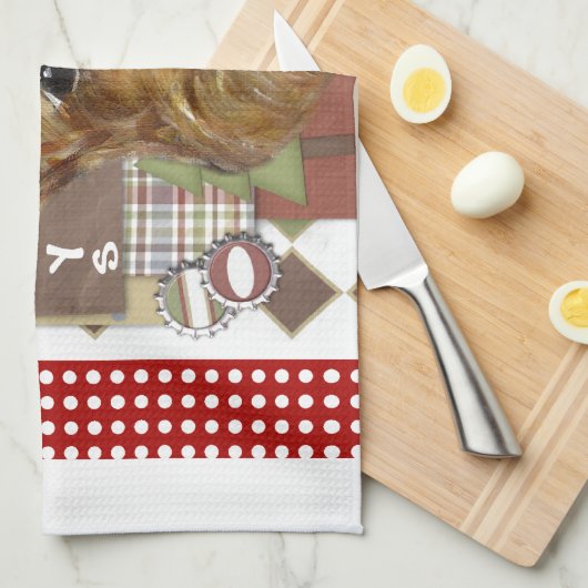 CHRISTMAS AIREDALE GESCHIRRTUCH (Viertel Falte)