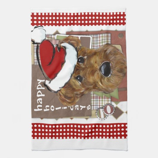 CHRISTMAS AIREDALE GESCHIRRTUCH (Vertikal)