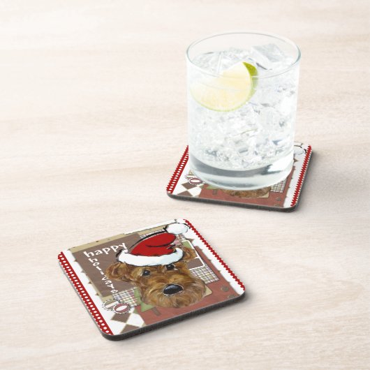 CHRISTMAS AIREDALE GETRÄNKEUNTERSETZER (Rechte Seite)