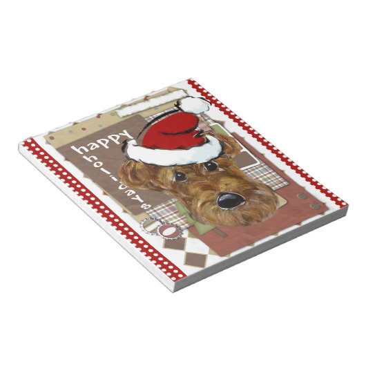 CHRISTMAS AIREDALE NOTIZBLOCK (angewinkelt)