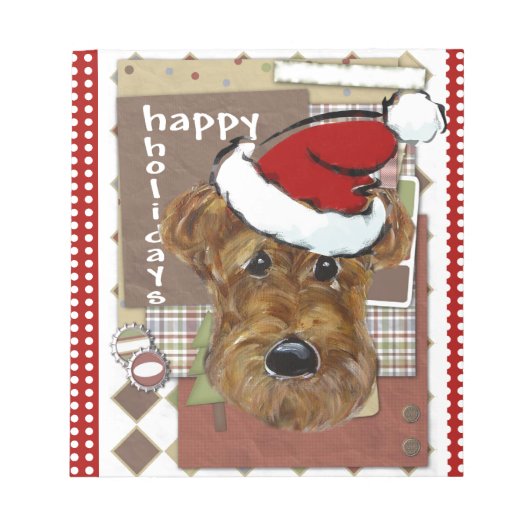 CHRISTMAS AIREDALE NOTIZBLOCK (Vorderseite)