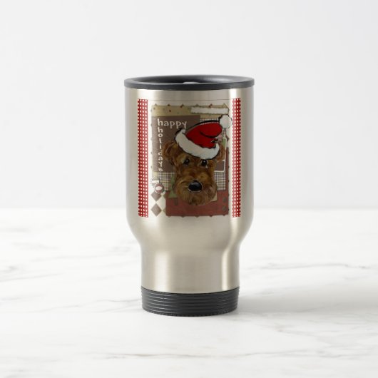 CHRISTMAS AIREDALE REISEBECHER (Mittel)