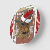 CHRISTMAS AIREDALE RUNDE WANDUHR (Winkel)