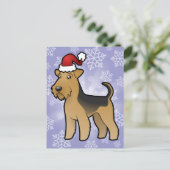 Christmas Airedale Terrier / Welsh Terrier Feiertagspostkarte (Stehend Vorderseite)