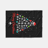 Christmas Airplane Tree Merry Christmas Lot Travel Fleecedecke (Vorderseite (Horizontal))