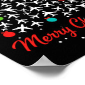 Christmas Airplane Tree Merry Christmas Lot Travel Poster (Ecke)