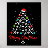 Christmas Airplane Tree Merry Christmas Lot Travel Poster (Vorne)