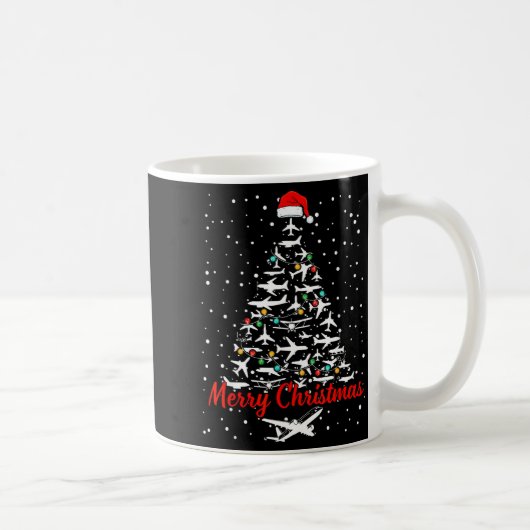 Christmas Airplanes Tree Lots Merry Christmas Men Kaffeetasse (Rechts)