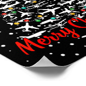 Christmas Airplanes Tree Lots Merry Christmas Men  Poster (Ecke)