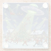Christmas Alien Invasion, Glass Coaster Glasuntersetzer (Rückseite)
